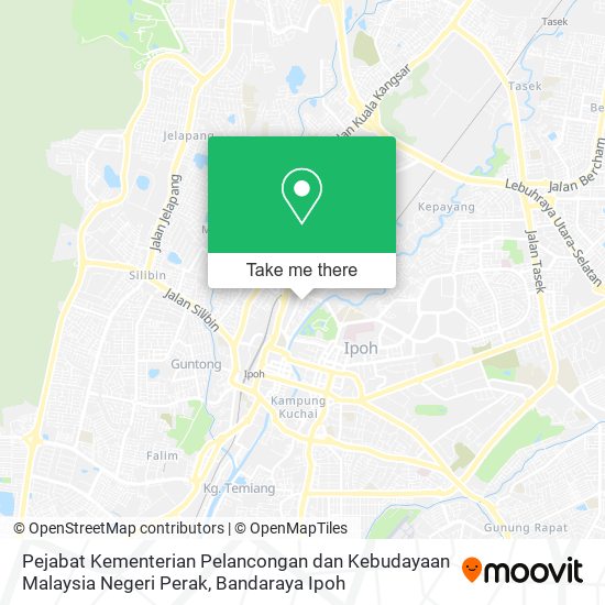 Pejabat Kementerian Pelancongan dan Kebudayaan Malaysia Negeri Perak map