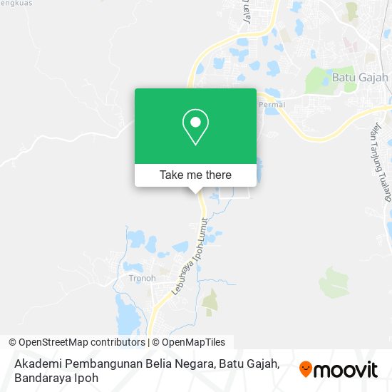 Peta Akademi Pembangunan Belia Negara, Batu Gajah