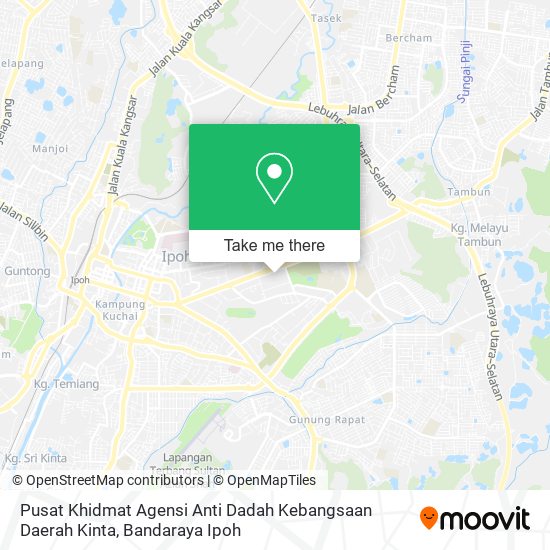 Pusat Khidmat Agensi Anti Dadah Kebangsaan Daerah Kinta map