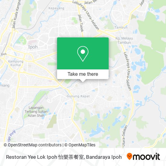 Peta Restoran Yee Lok Ipoh 怡樂茶餐室