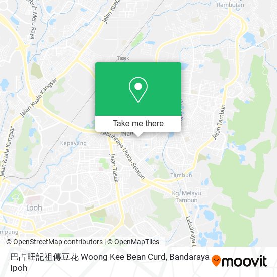 巴占旺記祖傳豆花 Woong Kee Bean Curd map