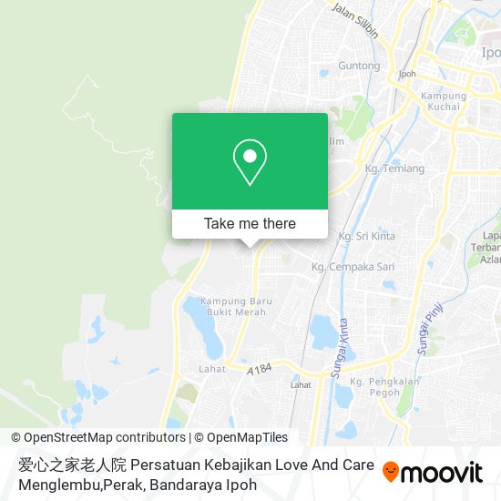 Peta 爱心之家老人院 Persatuan Kebajikan Love And Care Menglembu,Perak