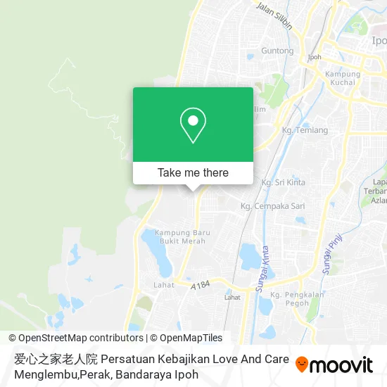 Peta 爱心之家老人院 Persatuan Kebajikan Love And Care Menglembu,Perak