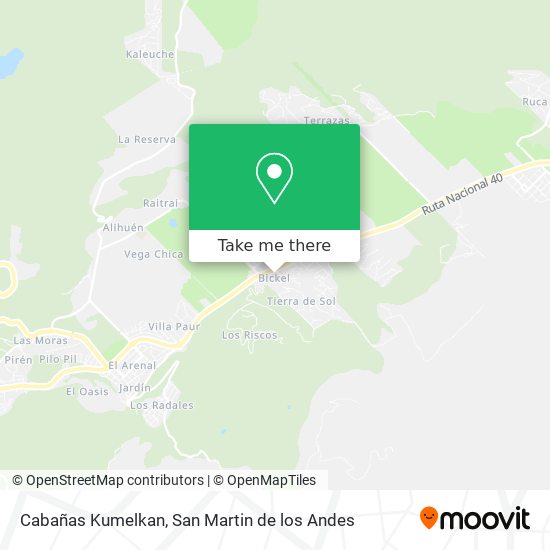 Cabañas Kumelkan map