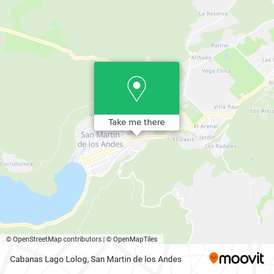 Cabanas Lago Lolog map