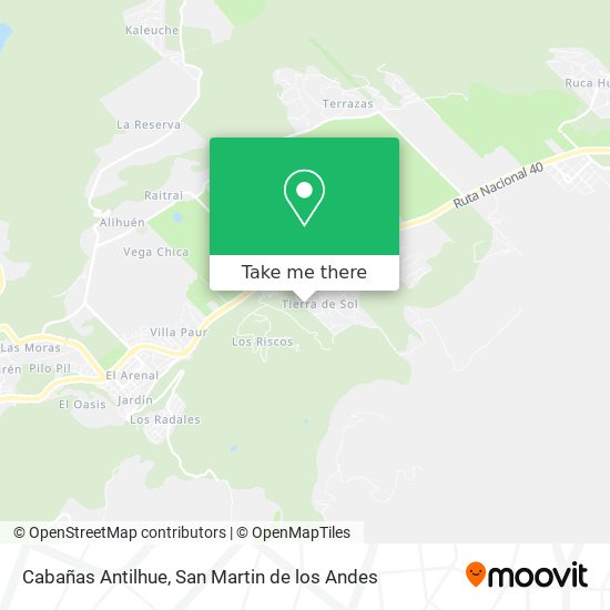 Cabañas Antilhue map