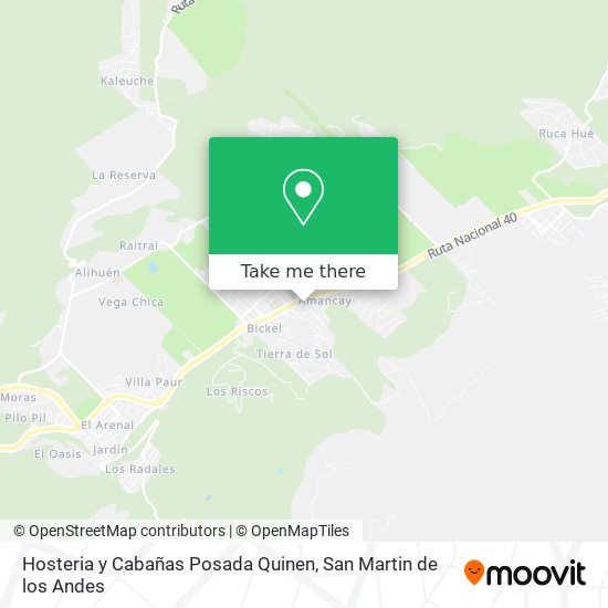Mapa de Hosteria y Cabañas Posada Quinen