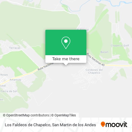 Mapa de Los Faldeos de Chapelco