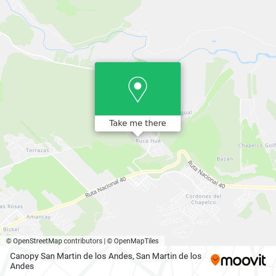 Canopy San Martin de los Andes map