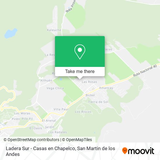 Ladera Sur - Casas en Chapelco map