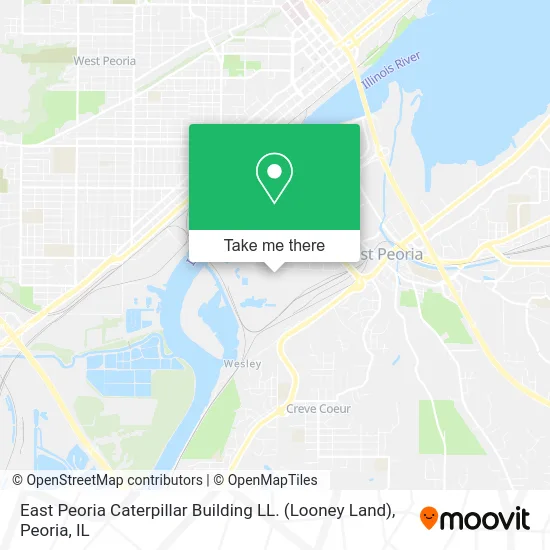 East Peoria Caterpillar Building LL. (Looney Land) map