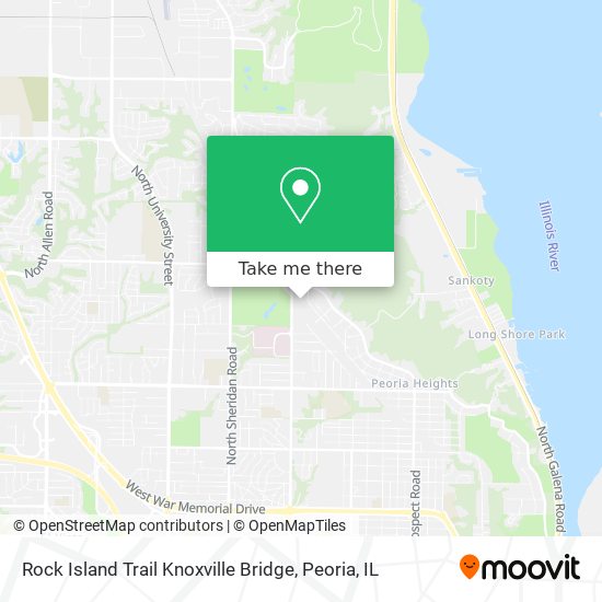 Mapa de Rock Island Trail Knoxville Bridge