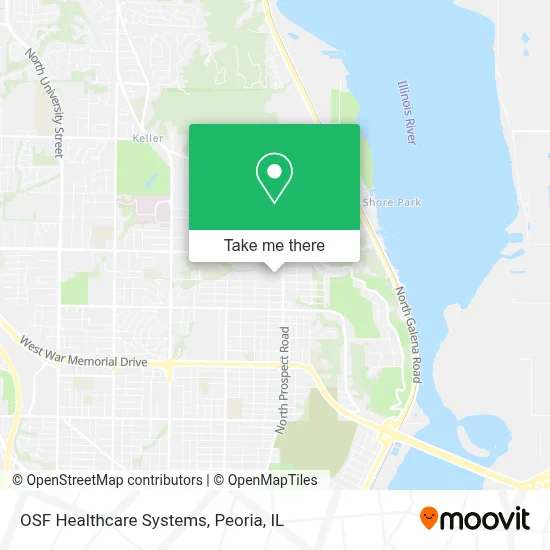 OSF Healthcare Systems map
