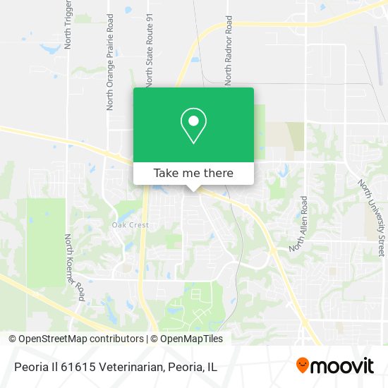 Peoria Il 61615 Veterinarian map