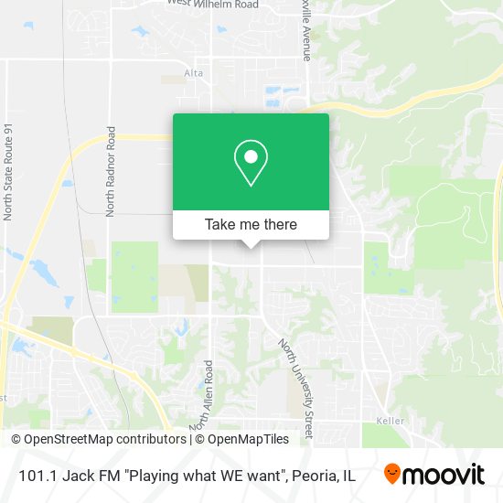Mapa de 101.1 Jack FM "Playing what WE want"