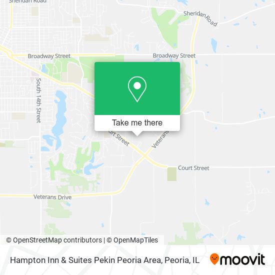 Hampton Inn & Suites Pekin Peoria Area map