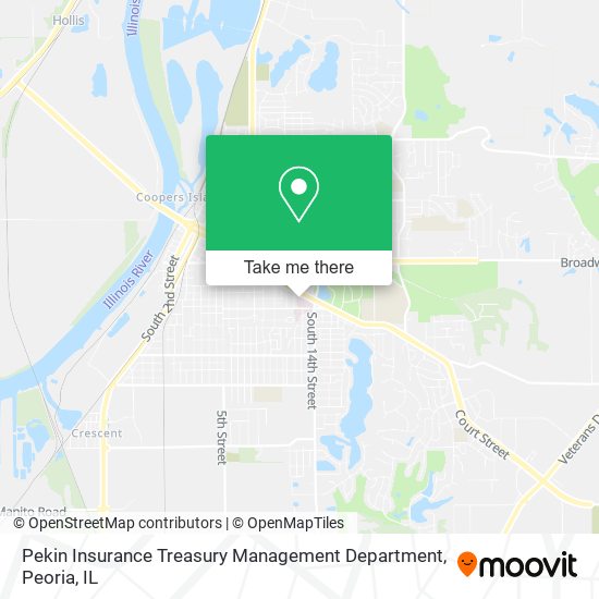 Mapa de Pekin Insurance Treasury Management Department