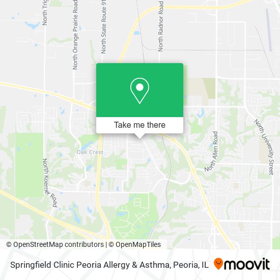 Mapa de Springfield Clinic Peoria Allergy & Asthma