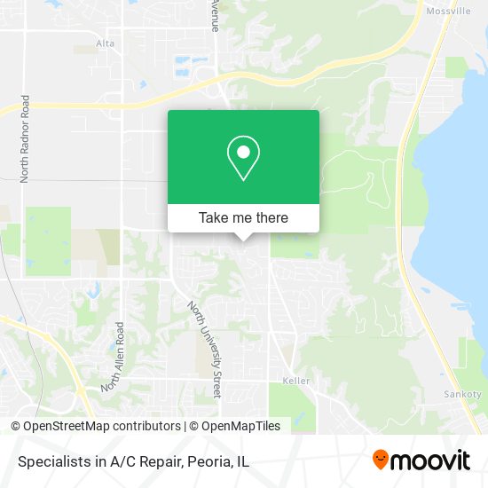 Specialists in A/C Repair map