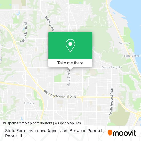 State Farm Insurance Agent Jodi Brown in Peoria Il map