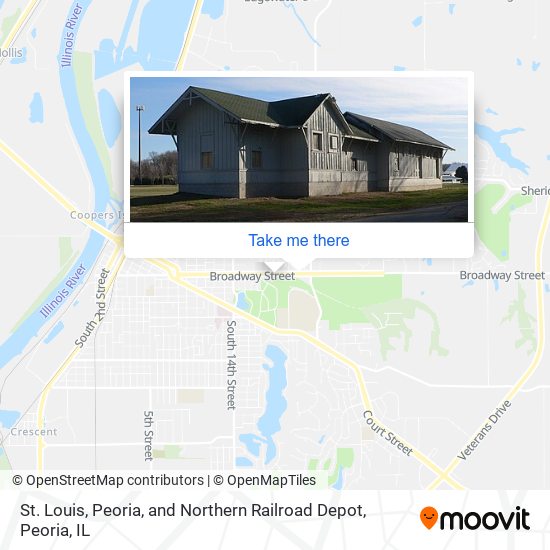 St. Louis, Peoria, and Northern Railroad Depot map
