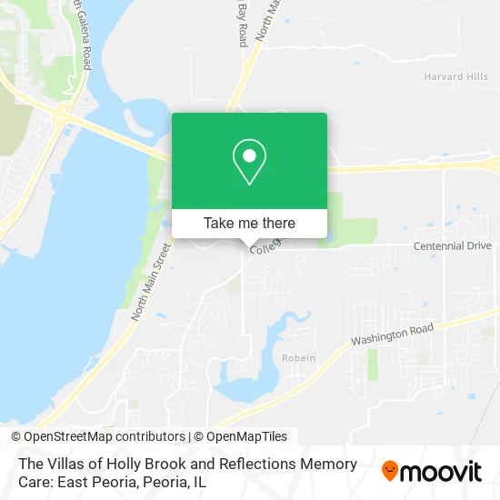 The Villas of Holly Brook and Reflections Memory Care: East Peoria map