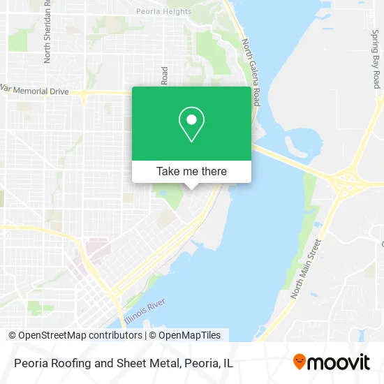 Peoria Roofing and Sheet Metal map