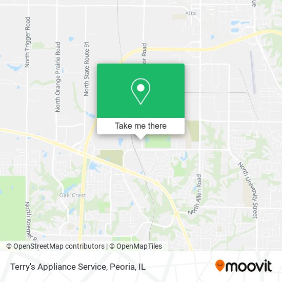 Terry's Appliance Service map
