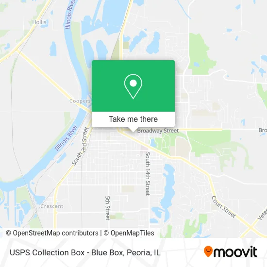 Mapa de USPS Collection Box - Blue Box