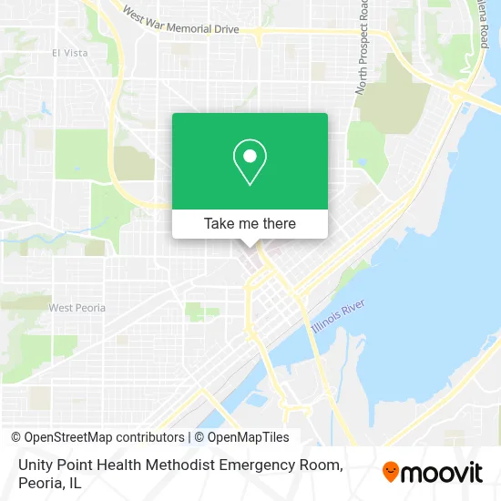 Unity Point Health Methodist Emergency Room map