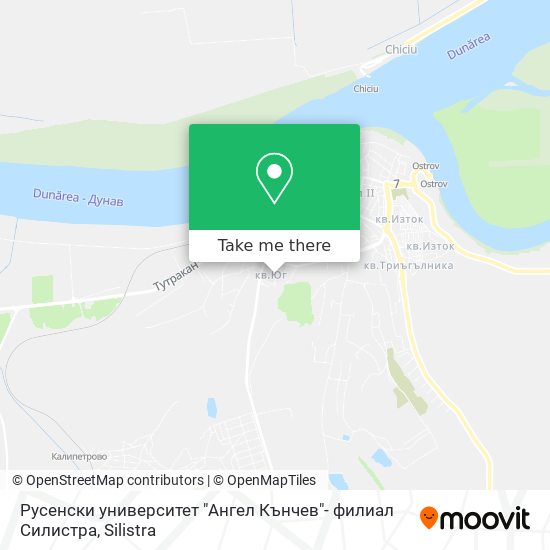Карта Русенски университет "Ангел Кънчев"- филиал Силистра