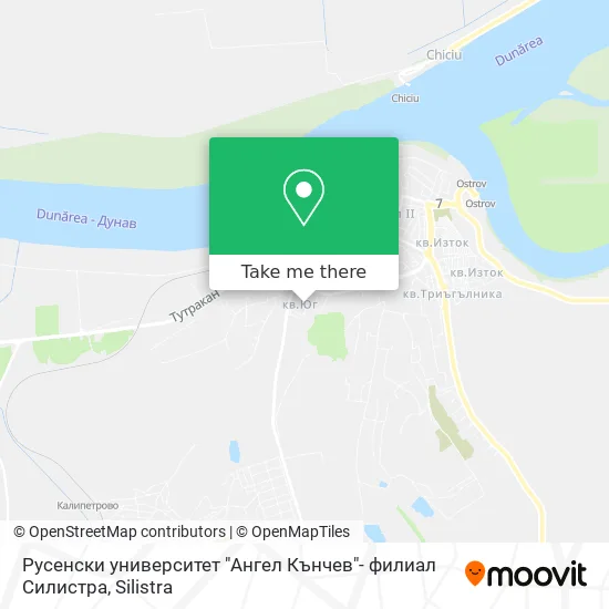 Карта Русенски университет "Ангел Кънчев"- филиал Силистра