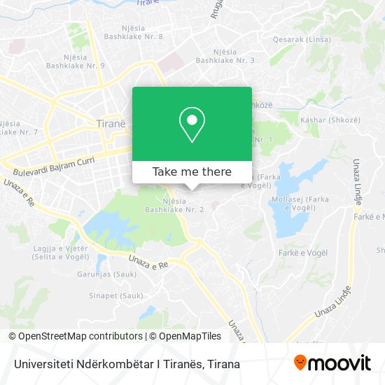 Universiteti Ndërkombëtar I Tiranës map