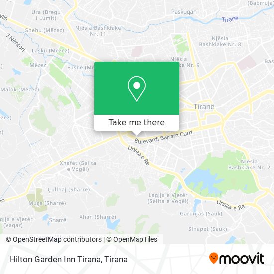 Hilton Garden Inn Tirana χάρτης