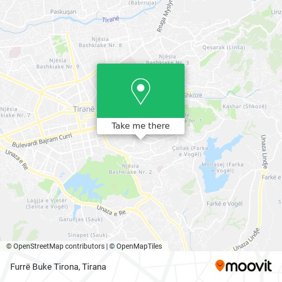 Furrë Buke Tirona map