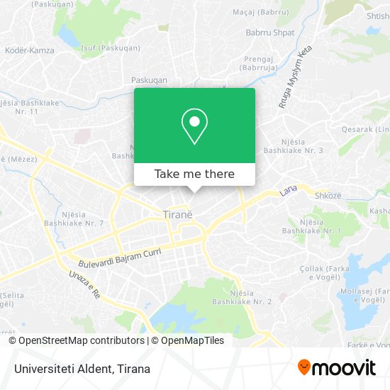 Universiteti Aldent map