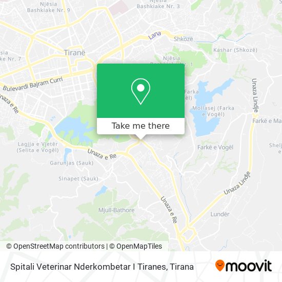 Spitali Veterinar Nderkombetar I Tiranes map