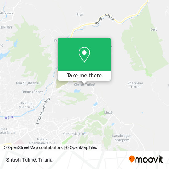 Shtish-Tufinë map