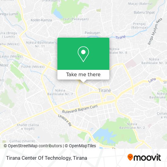 Tirana Center Of Technology map