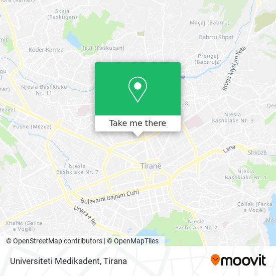 Universiteti Medikadent map