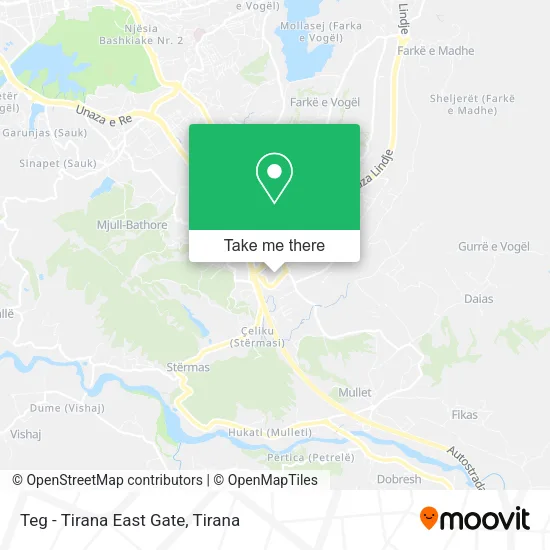 Teg - Tirana East Gate χάρτης
