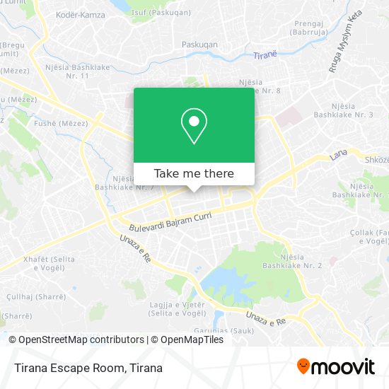 Tirana Escape Room map