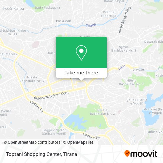 Toptani Shopping Center map