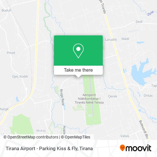 Tirana Airport - Parking Kiss & Fly map