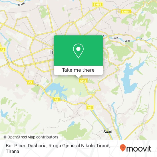 Bar Piceri Dashuria, Rruga Gjeneral Nikols Tiranë map