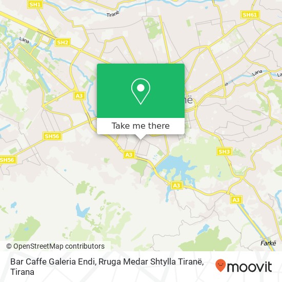 Bar Caffe Galeria Endi, Rruga Medar Shtylla Tiranë map