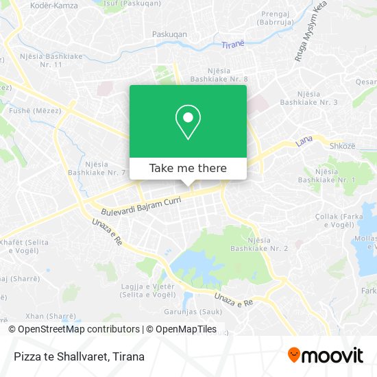 Pizza te Shallvaret χάρτης