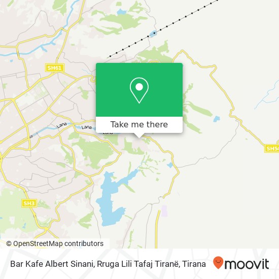 Bar Kafe Albert Sinani, Rruga Lili Tafaj Tiranë χάρτης