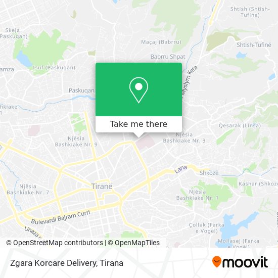 Zgara Korcare Delivery map