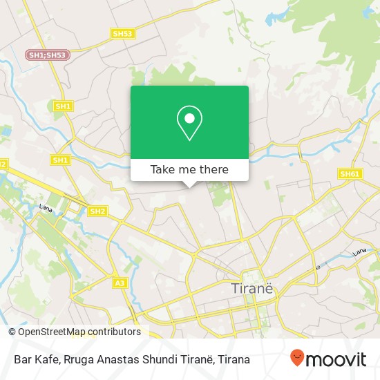 Bar Kafe, Rruga Anastas Shundi Tiranë χάρτης